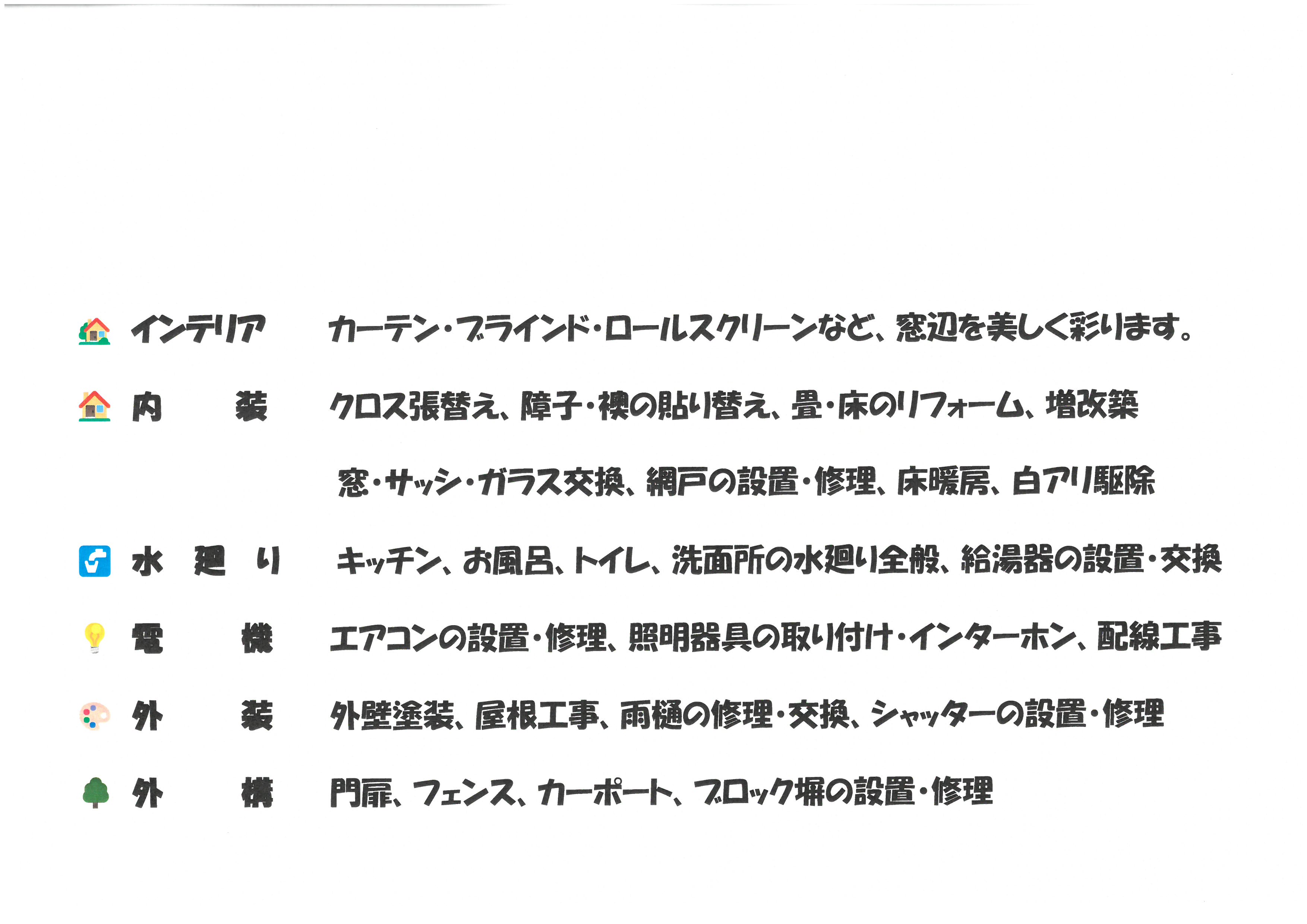 住宅等リフォーム工事提案、施工
